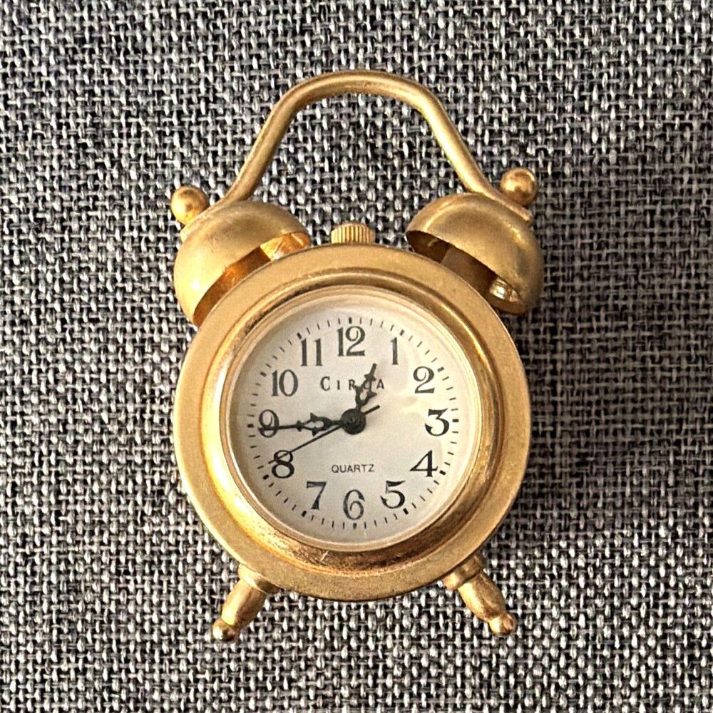 CIRCA 11-561 Gold Metal Round Analog Quartz Twin Bell Alarm Clock